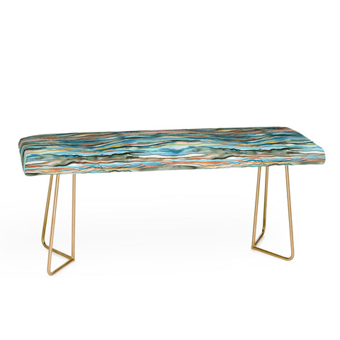 Ninola Design Canyon mountains landscape Aqua Bench