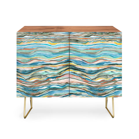 Ninola Design Canyon mountains landscape Aqua Credenza