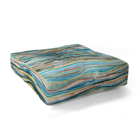 Ninola Design Canyon mountains landscape Aqua Floor Pillow Square