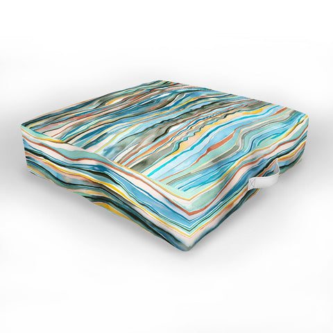 Ninola Design Canyon mountains landscape Aqua Outdoor Floor Cushion