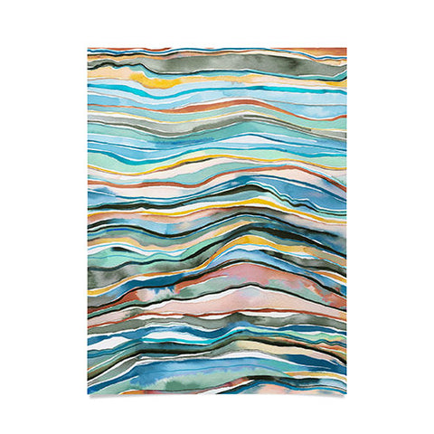 Ninola Design Canyon mountains landscape Aqua Poster