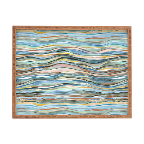 Ninola Design Canyon mountains landscape Aqua Rectangular Tray