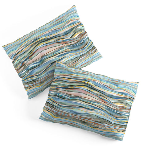 Ninola Design Canyon mountains landscape Aqua Pillow Shams