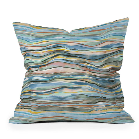 Ninola Design Canyon mountains landscape Aqua Throw Pillow