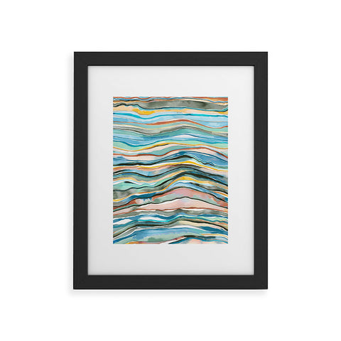 Ninola Design Canyon mountains landscape Aqua Framed Art Print