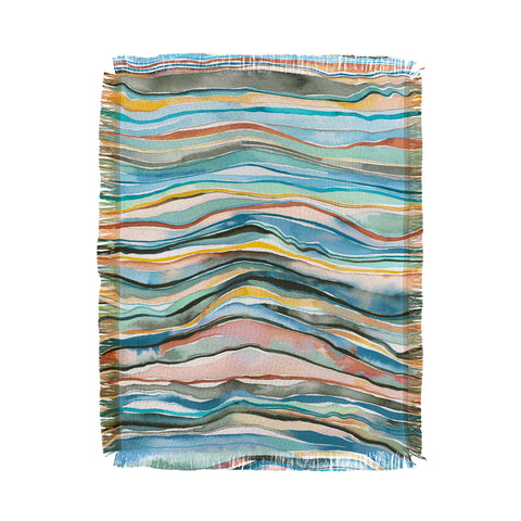 Ninola Design Canyon mountains landscape Aqua Throw Blanket