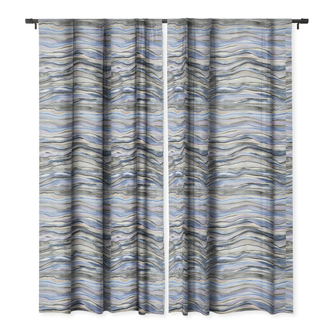 Ninola Design Canyon mountains landscape Blue Blackout Window Curtain