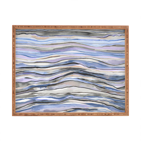 Ninola Design Canyon mountains landscape Blue Rectangular Tray