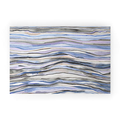 Ninola Design Canyon mountains landscape Blue Welcome Mat