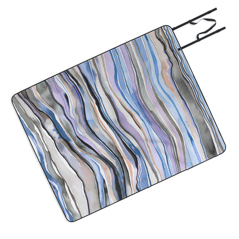 Ninola Design Canyon mountains landscape Blue Picnic Blanket