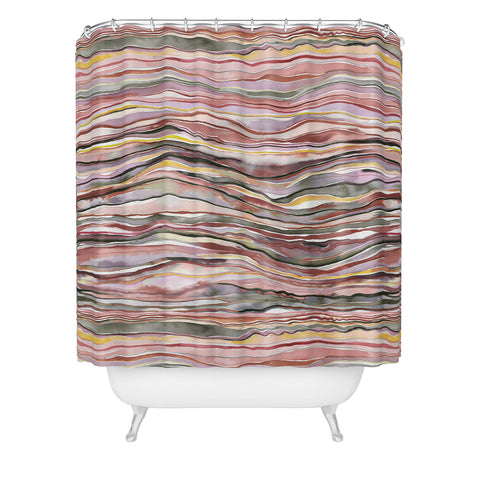 Ninola Design Canyon mountains landscape Red Shower Curtain