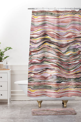 Ninola Design Canyon mountains landscape Red Shower Curtain And Mat