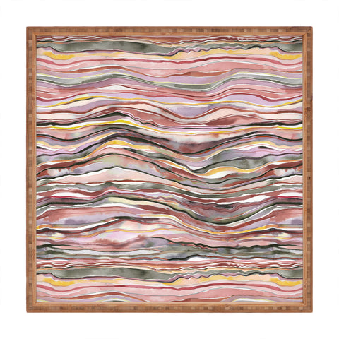 Ninola Design Canyon mountains landscape Red Square Tray