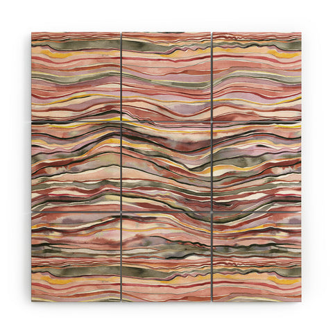 Ninola Design Canyon mountains landscape Red Wood Wall Mural