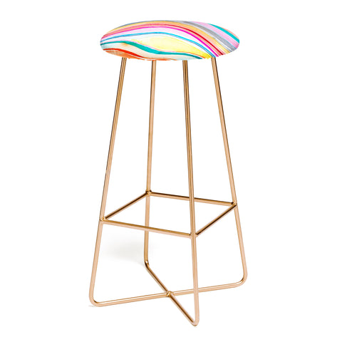 Ninola Design Canyon mountains rainbow Bar Stool