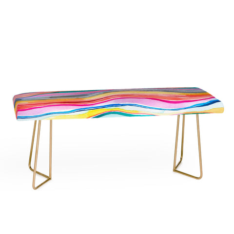 Ninola Design Canyon mountains rainbow Bench