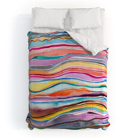 Ninola Design Canyon mountains rainbow Comforter