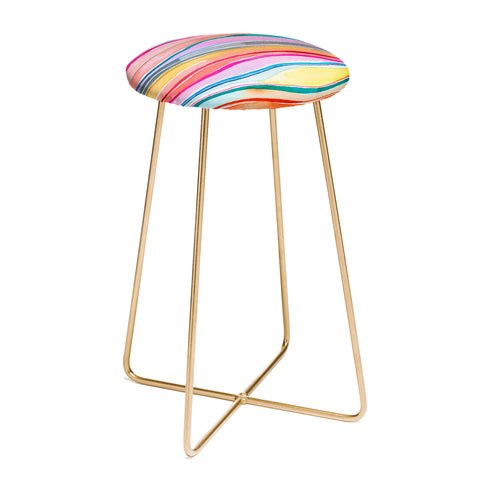 Ninola Design Canyon mountains rainbow Counter Stool