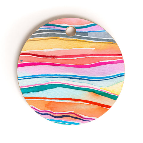 Ninola Design Canyon mountains rainbow Cutting Board Round