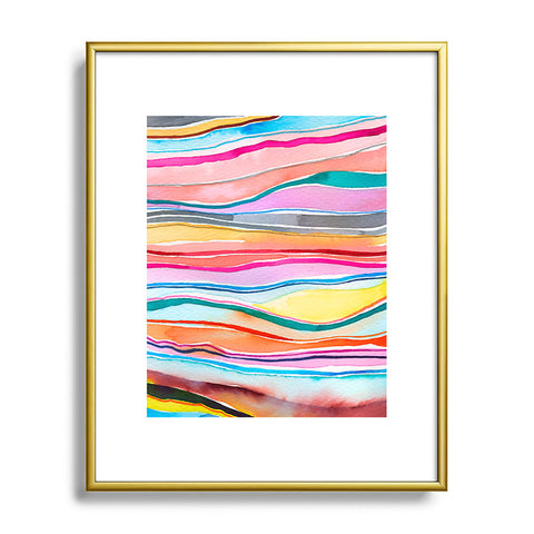 Ninola Design Canyon mountains rainbow Metal Framed Art Print
