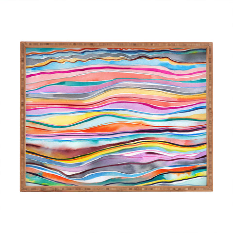 Ninola Design Canyon mountains rainbow Rectangular Tray