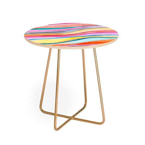Ninola Design Canyon mountains rainbow Round Side Table