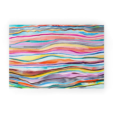 Ninola Design Canyon mountains rainbow Welcome Mat