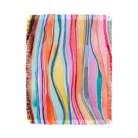 Ninola Design Canyon mountains rainbow Throw Blanket