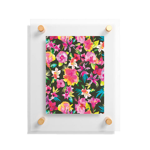 Ninola Design Caribbean Palms and Flowers Floating Acrylic Print