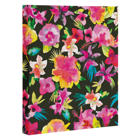 Ninola Design Caribbean Palms and Flowers Art Canvas