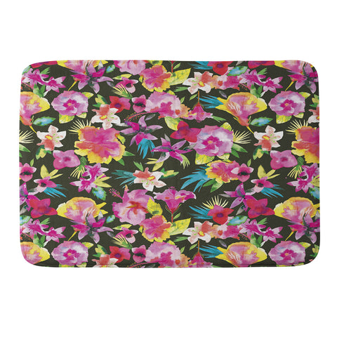 Ninola Design Caribbean Palms and Flowers Memory Foam Bath Mat