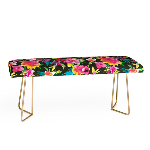 Ninola Design Caribbean Palms and Flowers Bench