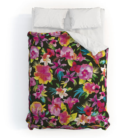 Ninola Design Caribbean Palms and Flowers Comforter