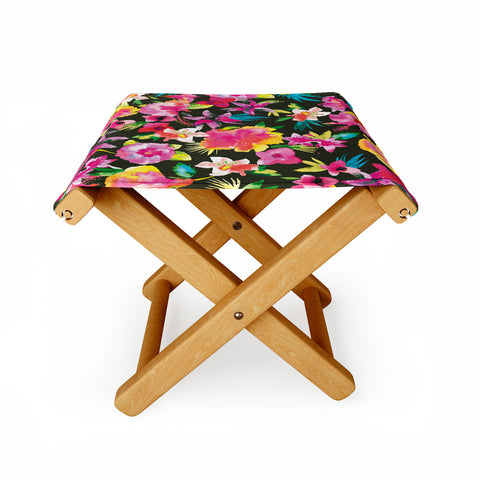 Ninola Design Caribbean Palms and Flowers Folding Stool