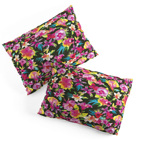 Ninola Design Caribbean Palms and Flowers Pillow Shams