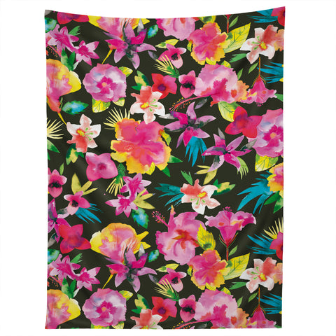 Ninola Design Caribbean Palms and Flowers Tapestry