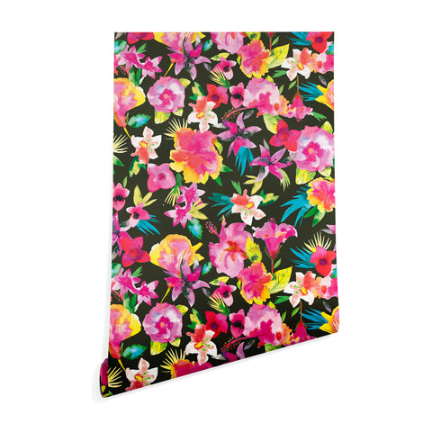 Ninola Design Caribbean Palms and Flowers Wallpaper