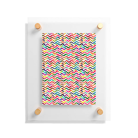 Ninola Design Chevron Colorful Stripes Floating Acrylic Print