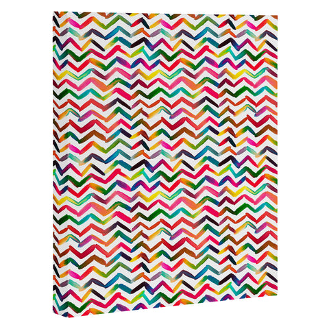 Ninola Design Chevron Colorful Stripes Art Canvas
