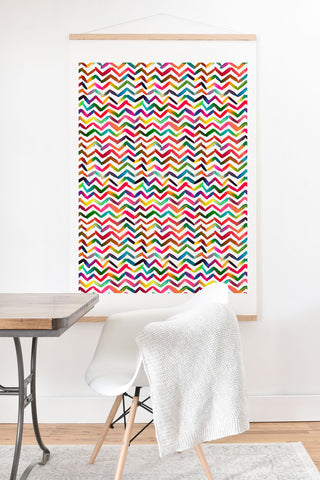 Ninola Design Chevron Colorful Stripes Art Print And Hanger