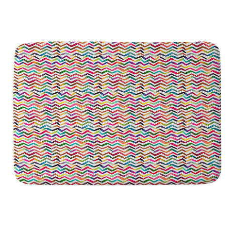 Ninola Design Chevron Colorful Stripes Memory Foam Bath Mat