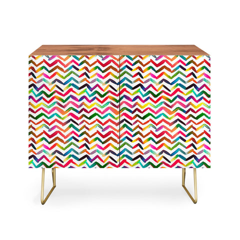 Ninola Design Chevron Colorful Stripes Credenza