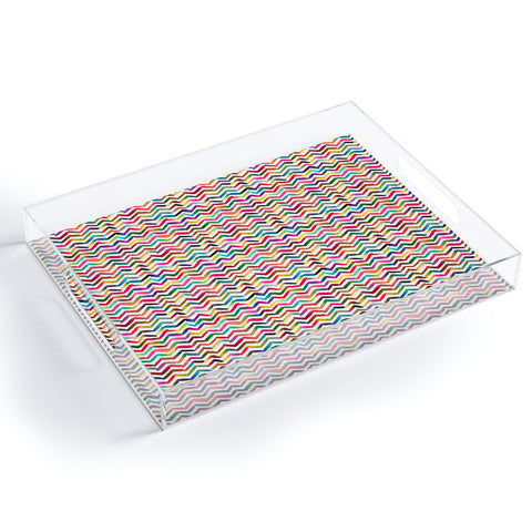Ninola Design Chevron Colorful Stripes Acrylic Tray