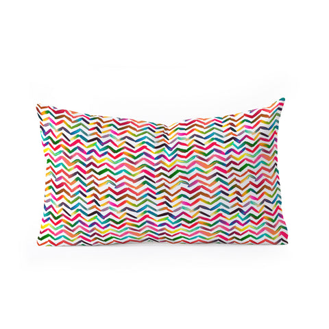 Ninola Design Chevron Colorful Stripes Oblong Throw Pillow