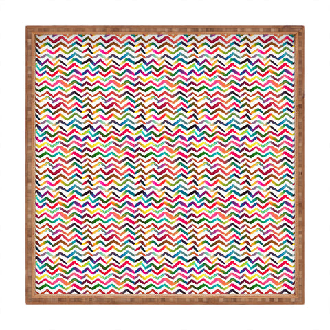 Ninola Design Chevron Colorful Stripes Square Tray