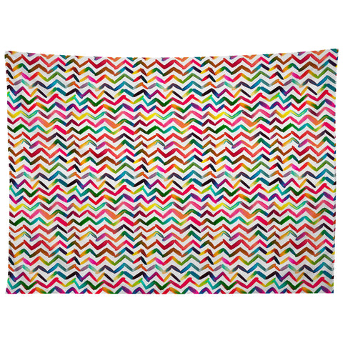 Ninola Design Chevron Colorful Stripes Tapestry