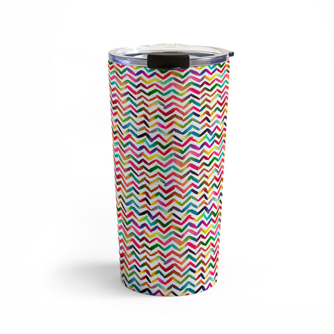 Ninola Design Chevron Colorful Stripes Travel Mug