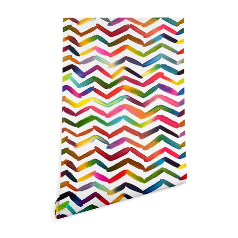Ninola Design Chevron Colorful Stripes Wallpaper