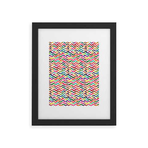 Ninola Design Chevron Colorful Stripes Framed Art Print