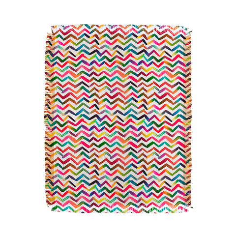 Ninola Design Chevron Colorful Stripes Throw Blanket